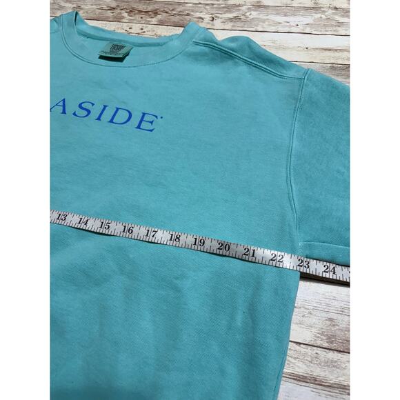 Comfort Colors Seaside Yacht Club Crewneck Sweatshirt Blue Green Size Large 30A - Picture 6 of 7